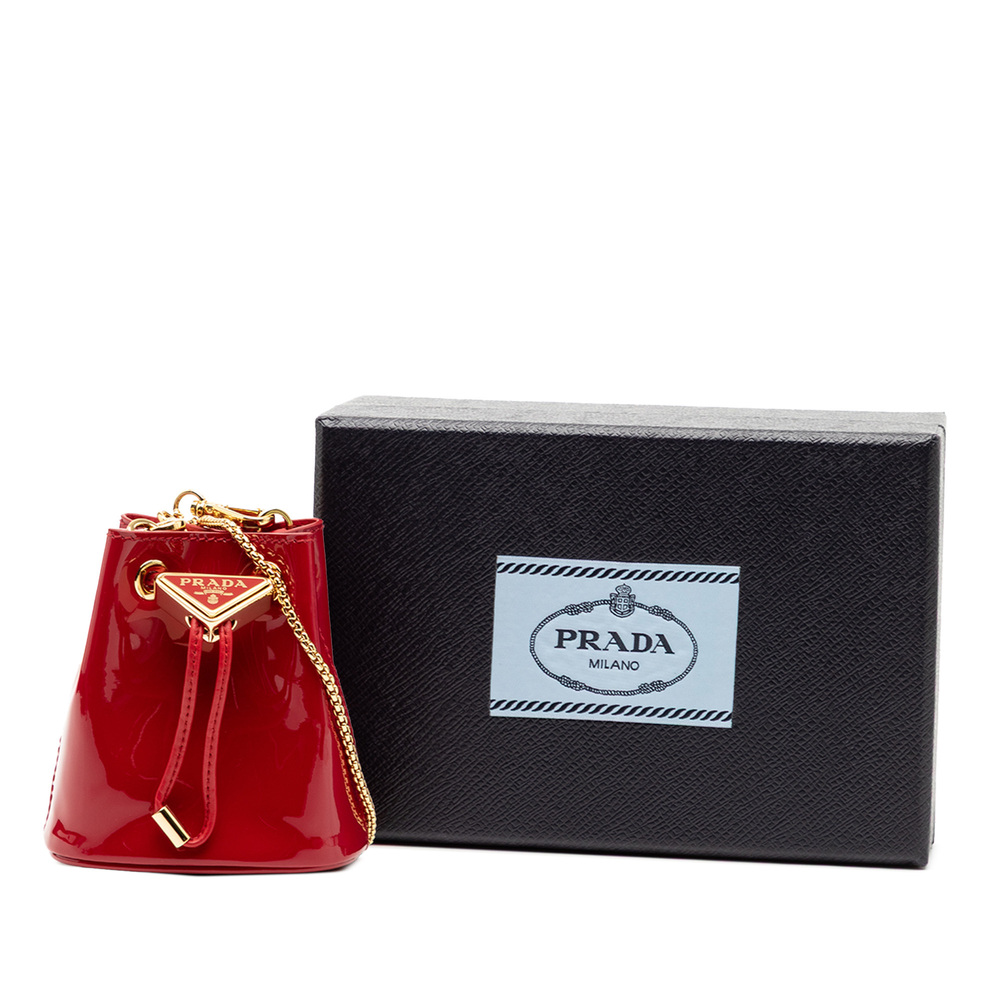 Pre-Loved Prada Mini Patent Drawstring Pouch - Picture 9 of 9